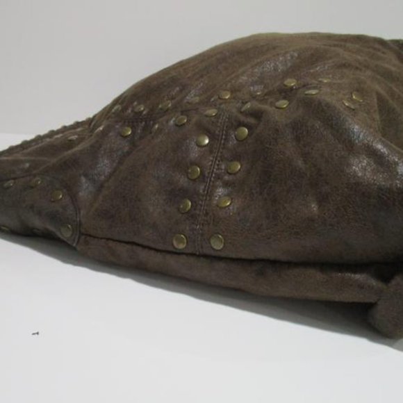 *Unbranded Brown Crinkle Rope Handle Rust Suede Tote - Picture 8 of 9